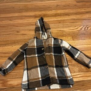 Boys SHEIN Button Down Hooded Jacket